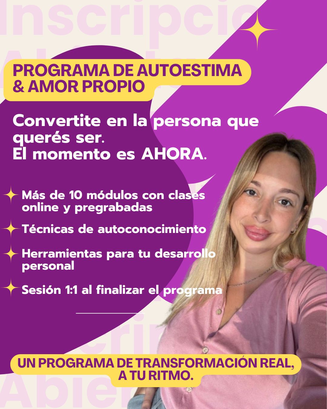 PROGRAMA DE AUTOESTIMA Y AMOR PROPIO 🎥 Curso 100% Grabado - Acceso inmediato